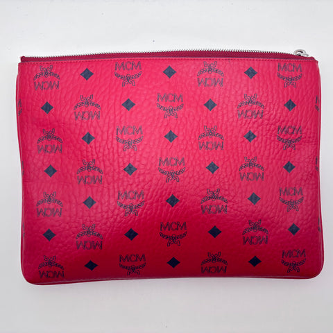 MCM Crossbody Pouch in Visetos Original 'Candy Red' | Medium
