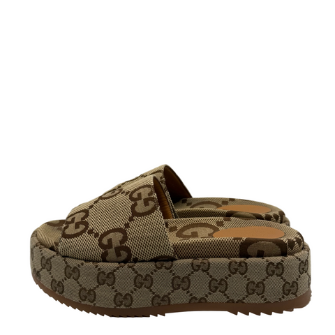 Gucci Angelina Platform 55mm Sandal 'Camel Canvas' | EU 38 / US W 8