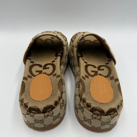 Gucci Angelina Platform 55mm Sandal 'Camel Canvas' | EU 38 / US W 8