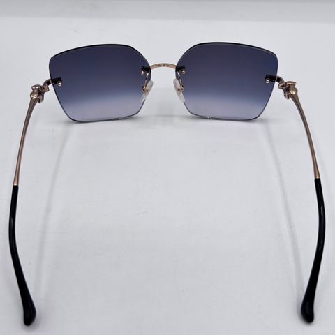 Cartier Panthere Classic 24K Gold Plated Rimless Square Sunglasses 'Black Gold' | US One Size