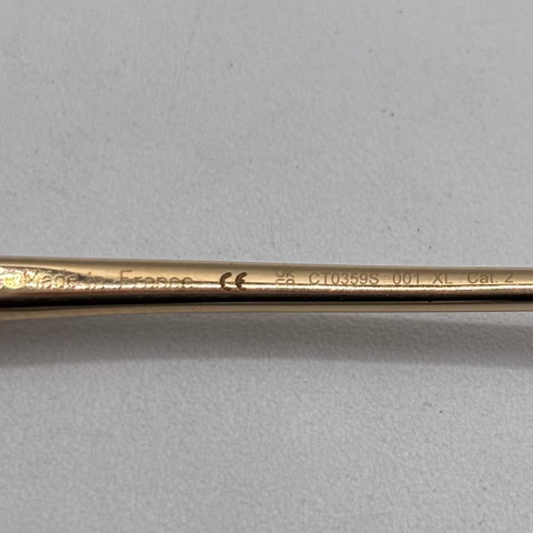 Cartier Panthere Classic 24K Gold Plated Rimless Square Sunglasses 'Black Gold' | US One Size