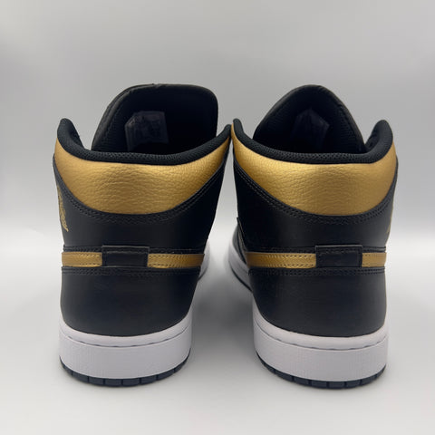 Air Jordan 1 Mid 'Black Metallic Gold (2024)' | US M 11