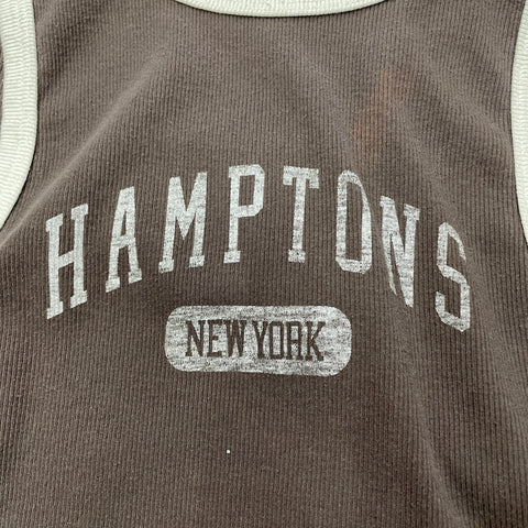 Vintage Aeropostle Brown Baby Ribbed Tank 'Hamptons New York' | US SM