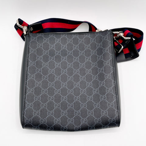 Gucci Messenger GG Supreme Shoulder Bag 'Black Grey' | US M Small