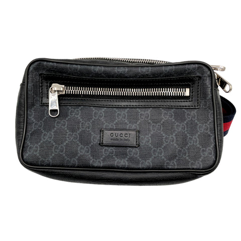 Gucci Waist Bag GG Supreme Belt 'Navy Red' | US M One Size