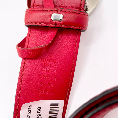 Gucci Guccissima Interlocking GG Belt 'Red' | US M 95/38"