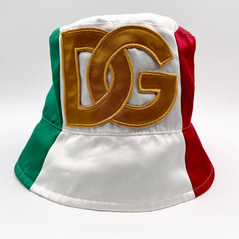 Dolce & Gabbana Satin Bucket Hat With DG Logo 'Color Block' | 59/Large