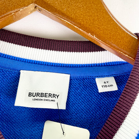 Burberry Kids Logo Print Cotton Sweatshirt 'Blue' | US 6Y