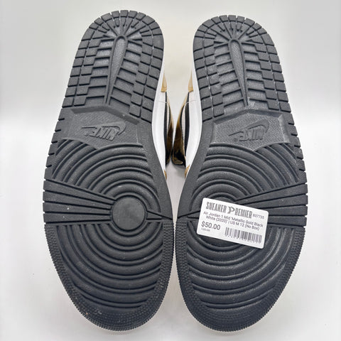 Air Jordan 1 Mid 'Metallic Gold Black White (2020)' | US M 12 (No Box)