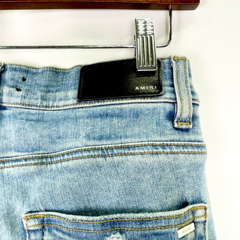 Amiri Distressed Skinny Jeans 'Light Blue' | US M 29"