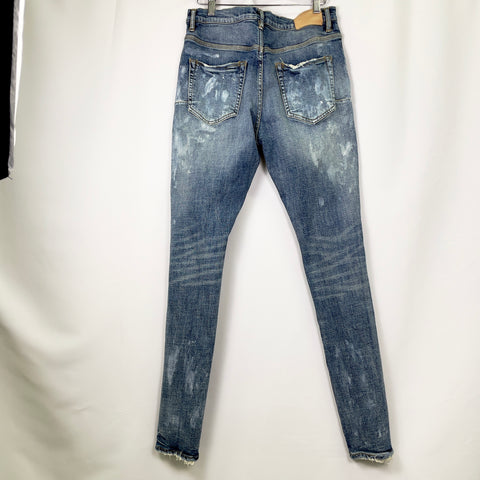Purple Brand Ripped Slim Fit Jeans 'Light Indigo' | US M 31"
