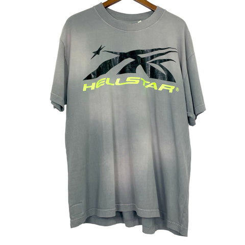 Hellstar Sport Core Logo Gel Tee 'Grey' | US M X-Large