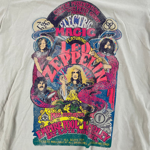 Led Zeppelin Electric Magic Wembley Concert Graphic Tee 'Psychedelic Cream Cotton' | US XL