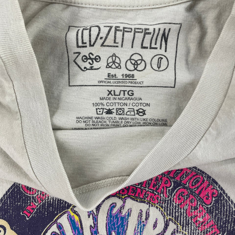 Led Zeppelin Electric Magic Wembley Concert Graphic Tee 'Psychedelic Cream Cotton' | US XL