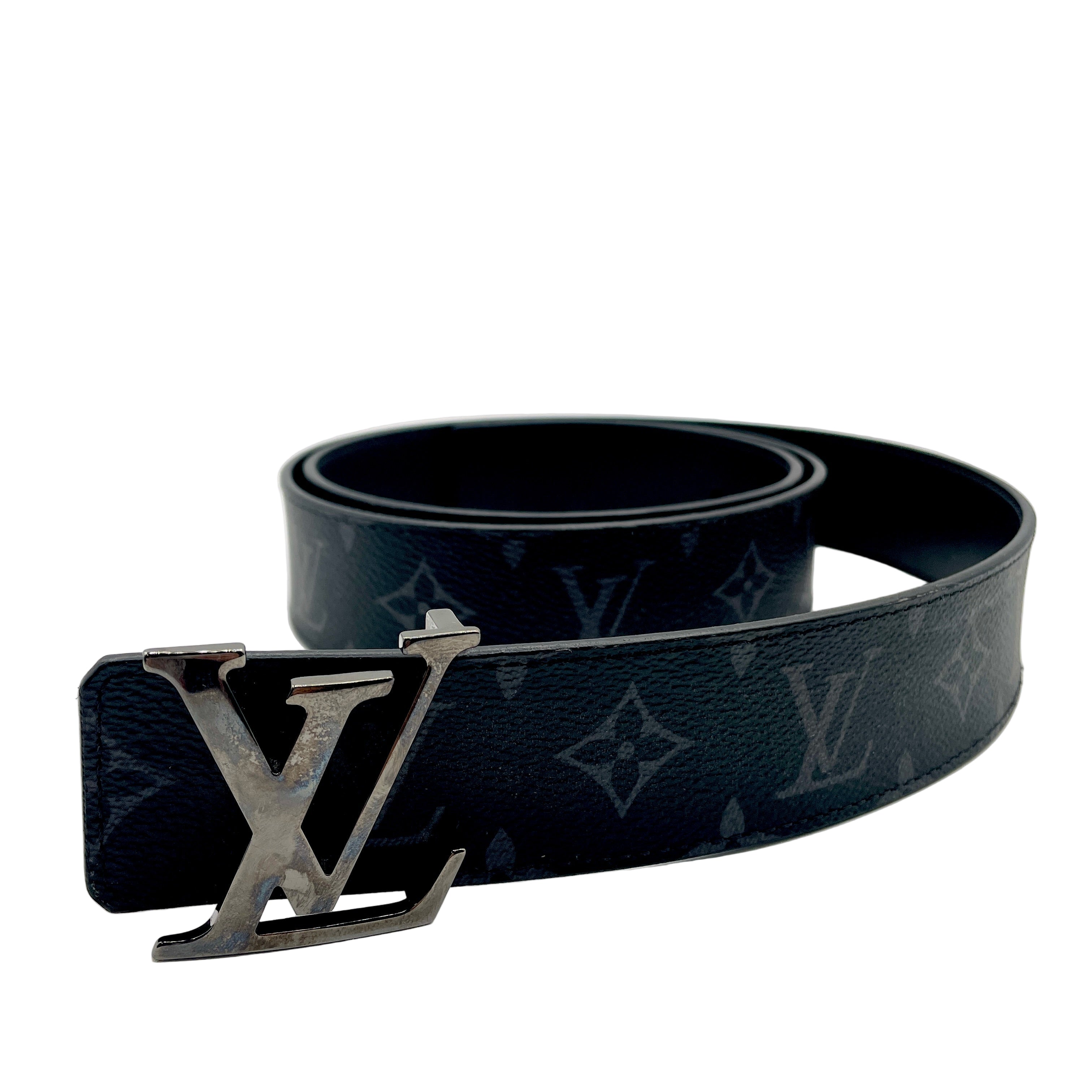 Luis Vuitton Initiales Monogram Eclipse Belt 'Black Grey' | US M 42-44