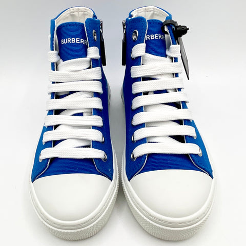 Burberry Kids Canvas High Top Trainer 'Blue' | EU 30 / US PS 12.5Y