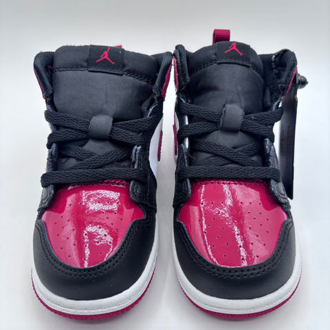 Air Jordan 1 Mid SE 'Patent Bred Toe (TD)' | US 8C