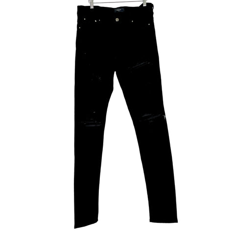 Amiri MX 1 Distressed Rubber Patch Jean 'Black' | US M 32"