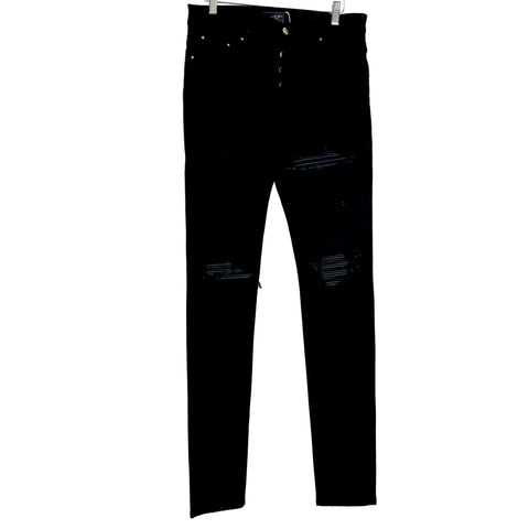 Amiri MX 1 Distressed Rubber Patch Jean 'Black' | US M 36"