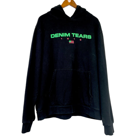 Denim Tears Brand Spell 1619 Hoodie 'Black' | US M X-Large