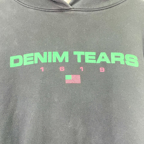 Denim Tears Brand Spell 1619 Hoodie 'Black' | US M X-Large