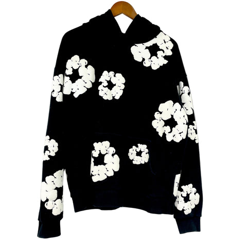 Denim Tears The Cotton Wreath Hoodie 'Black White' | US M X-Large
