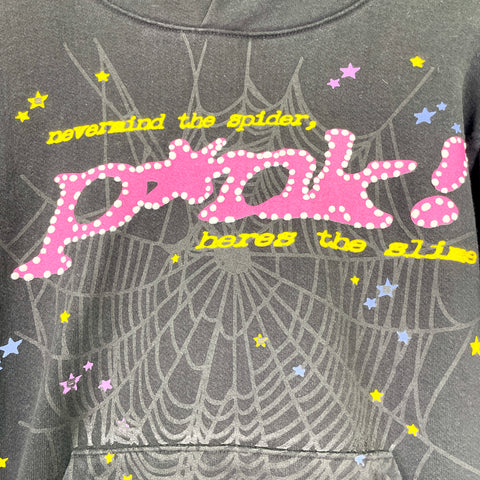 Sp5der P*NK Hoodie 'Black' | US M Small