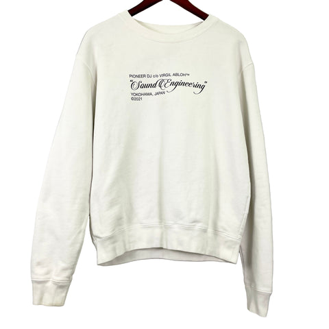 Off White X Pioneer Sound Engineering Crewneck 'White Green' | US M Medium