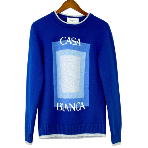 Casa Blanca Logo Degrade Intarsia Jumper 'Blue' | US M Medium