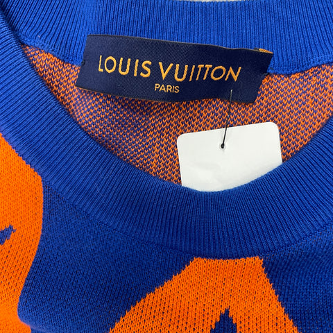 Louis Vuitton LV Jazz Trumpeter Flyer Short Sleeve Knitwear Knitwear Blue Orange | US M XXL