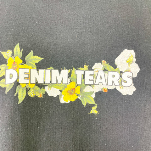 Denim Tears Floral Logo Tee 'Black' | US M (X-Large)