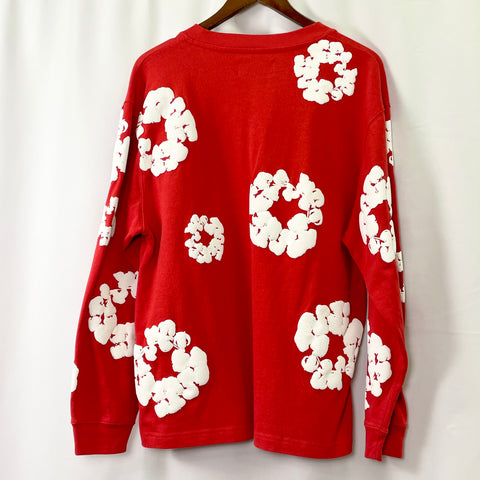 Denim Tears Long Sleeve Cotton Wreath Shirt 'Red' | US M (Large)