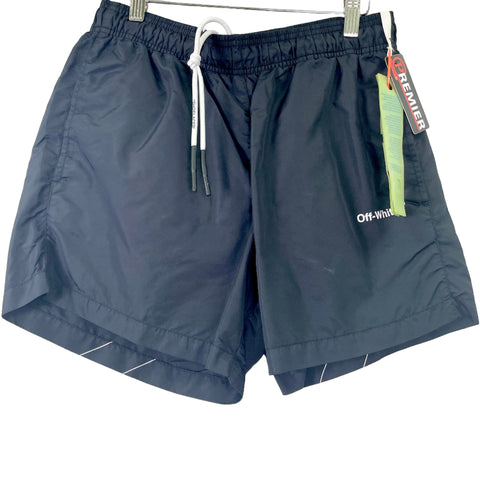 Off White Diag Outline Swim Shorts 'Black' | US M (Medium)