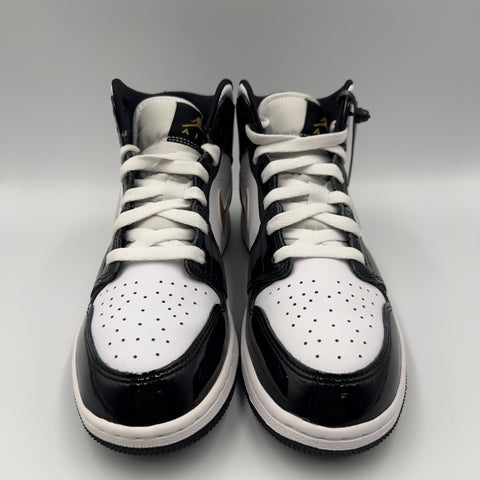 Air Jordan 1 Mid GS 'Patent Black White Gold (2019)' | US GS 6