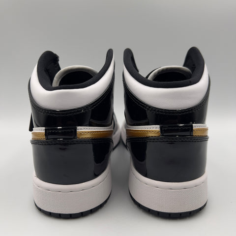 Air Jordan 1 Mid GS 'Patent Black White Gold (2019)' | US GS 6