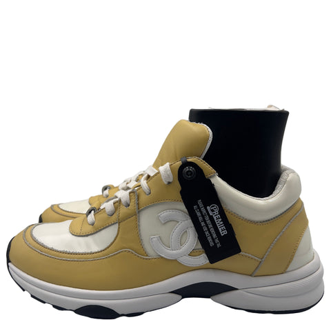 Chanel Low Top Trainer 'Patent White Yellow' | EU 39 / US W 6