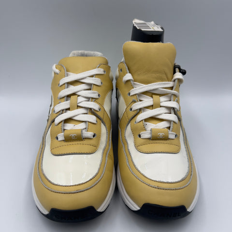 Chanel Low Top Trainer 'Patent White Yellow' | EU 39 / US W 6