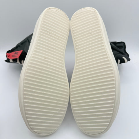 Rick Owens Geobasket Leather Sneakers 'Black Milk' | US M 10