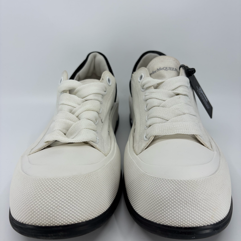 Alexander McQueen Deck Skate Plimsoll Lace-Up Canvas 'White Black' | EU M 44 / US M 11