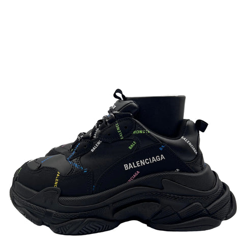 Balenciaga Triple s `Allover Logo Black` | EU 39 / US M 6