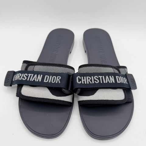 Dior Flat Logo Sandal 'Navy (Women's) | EU W 39 / US W 9
