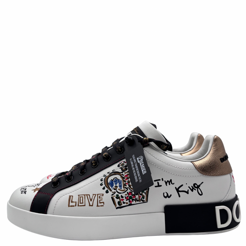 Dolce & Gabbana Portofino 'Printed Crown Embroidery Patch White' | EU M 44 / US M 11