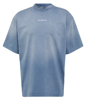 Balenciaga Back Medium Fit Tees 'Faded Blue' | US M Large
