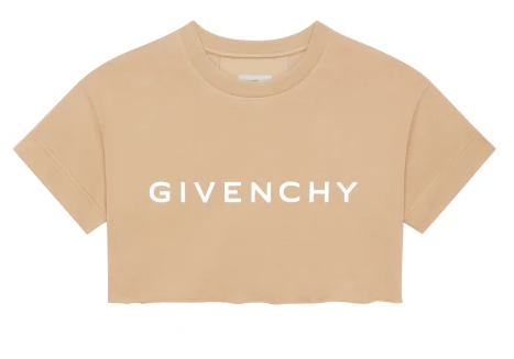 Givench Logo Printed Cropped Tee 'Beige' | US W (Small)