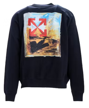 Off White Back Arrow Graphic Print Crewneck 'Black' | US M Small